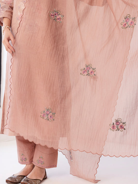 Old Rose Mul Chanderi  Dupatta