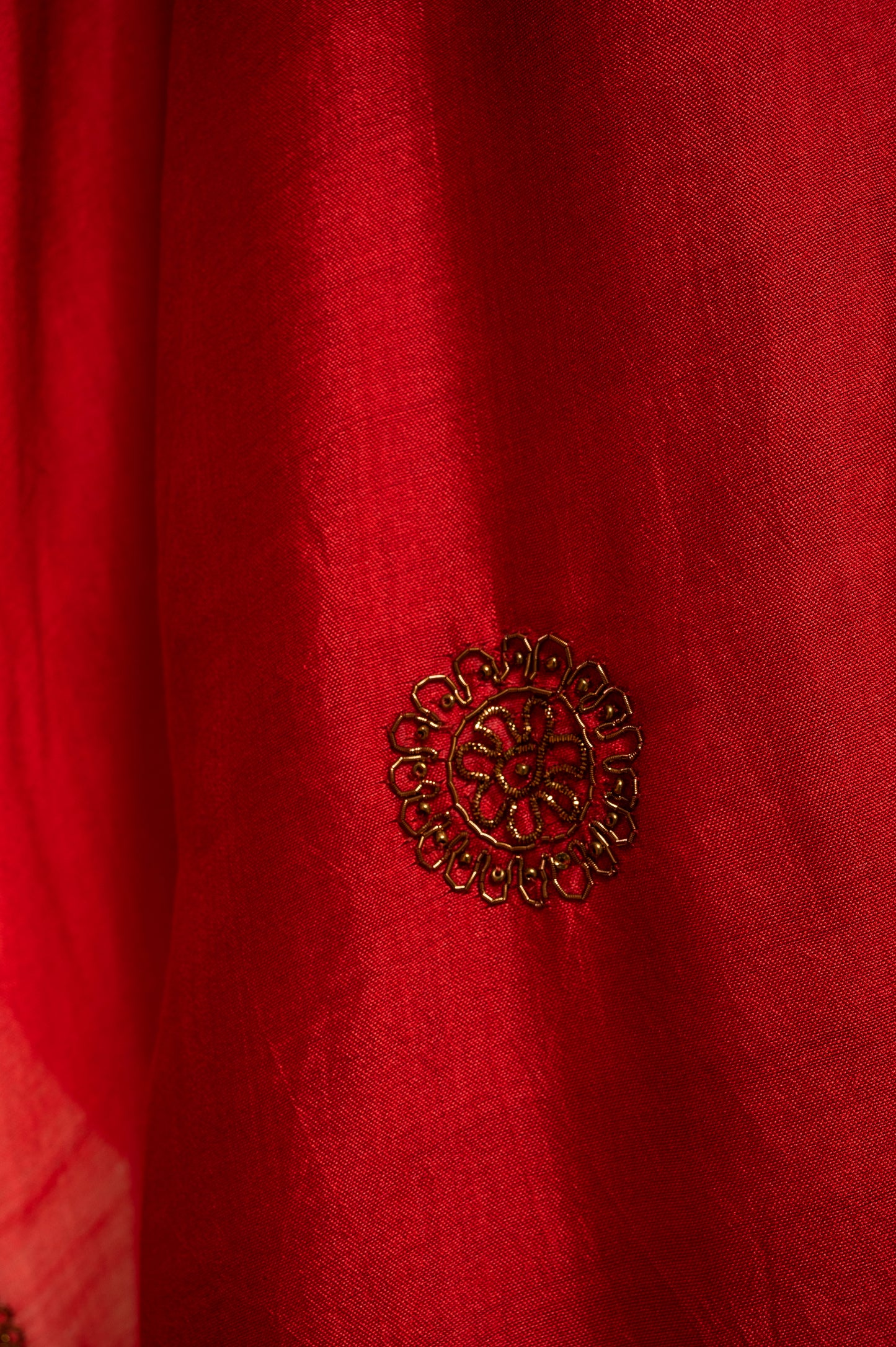 Red Chanderi Silk Dupatta