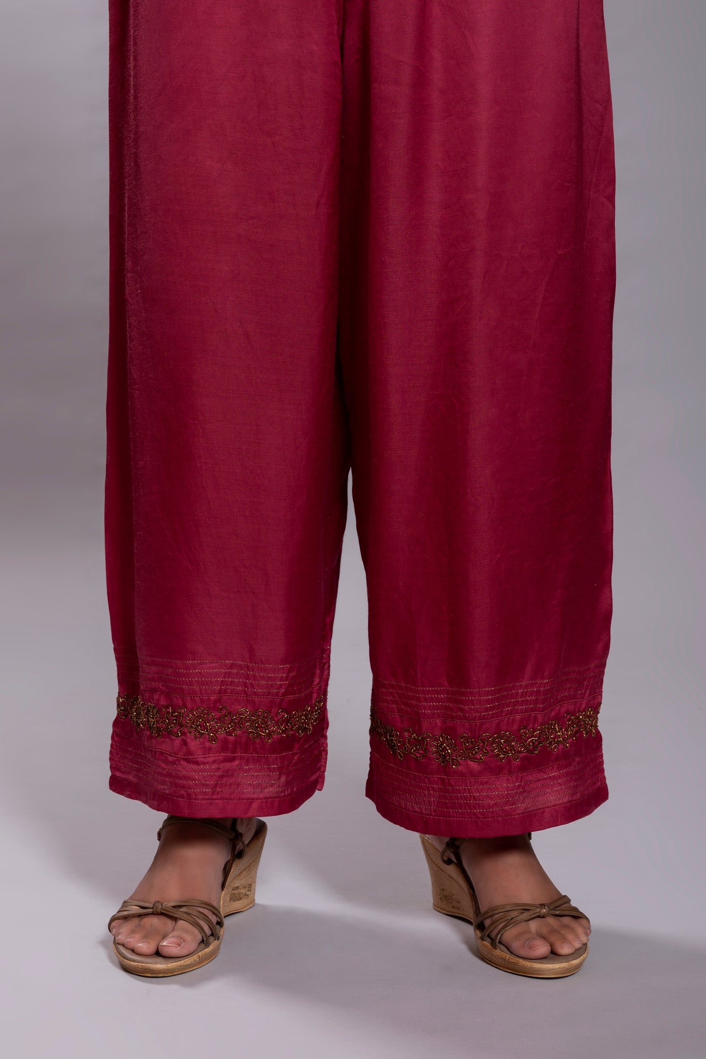 Wine Modal Silk Pant