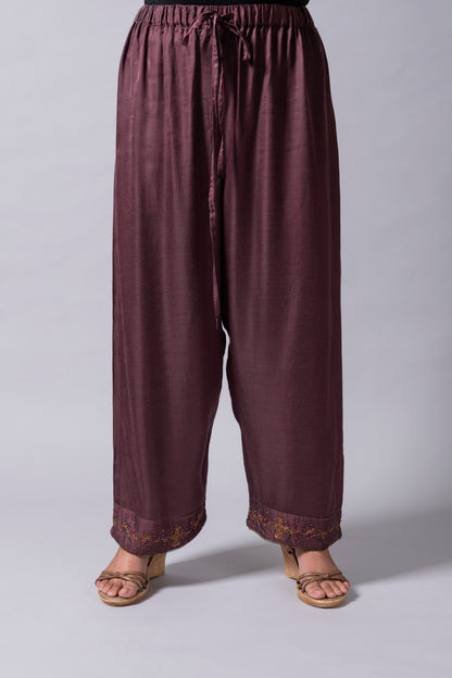 Brown Modal Silk Pant