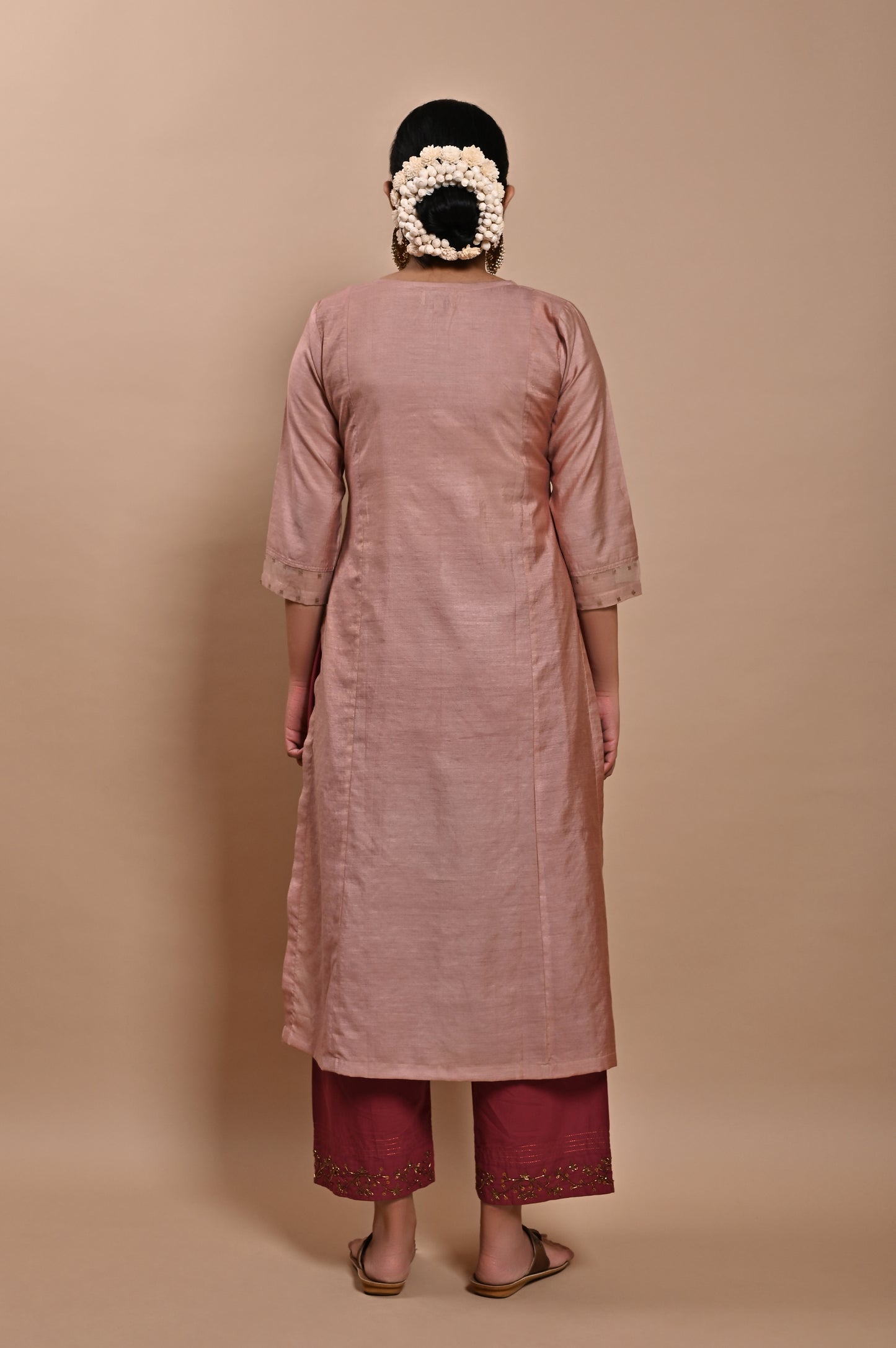 Old Rose Handloom Silk Kurta