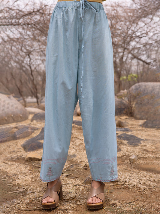 Sea Blue Cotton Pant