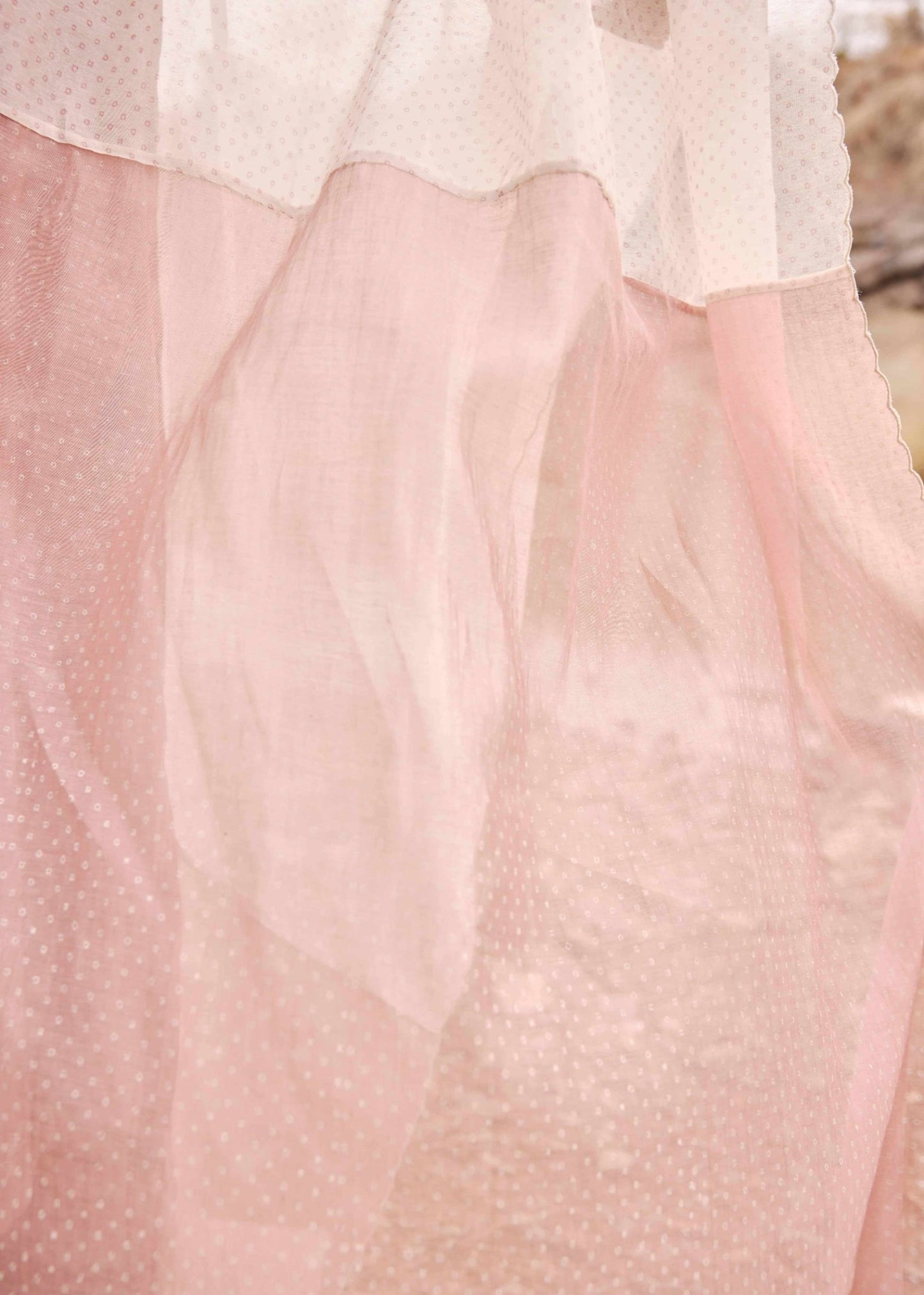 Old Rose and White Printed Dupatta