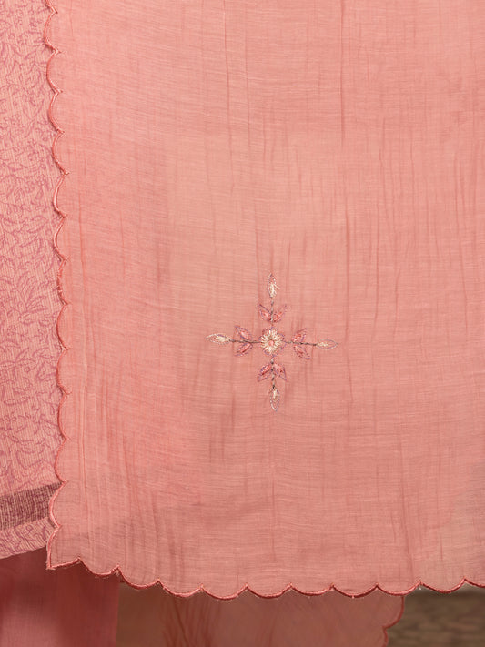 Onion Pink Mul Chanderi Dupatta